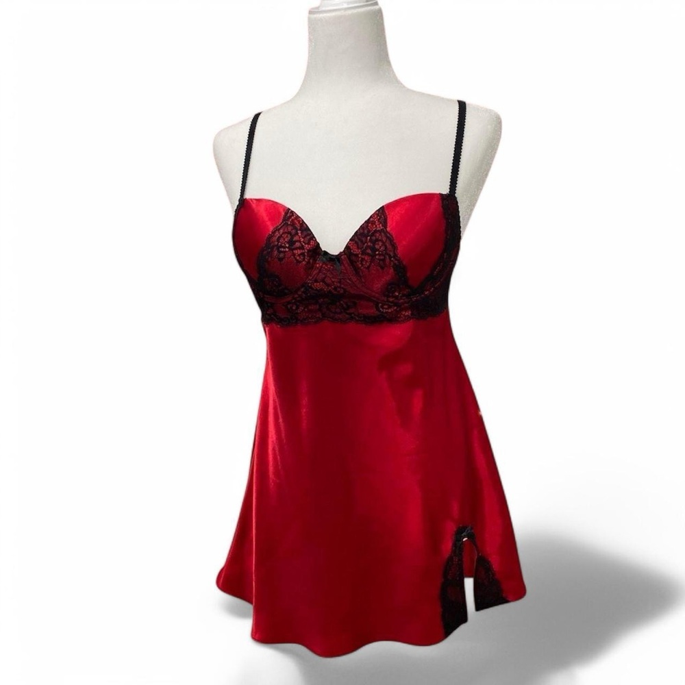 Apt. 9 Red and Black Lace slip dress